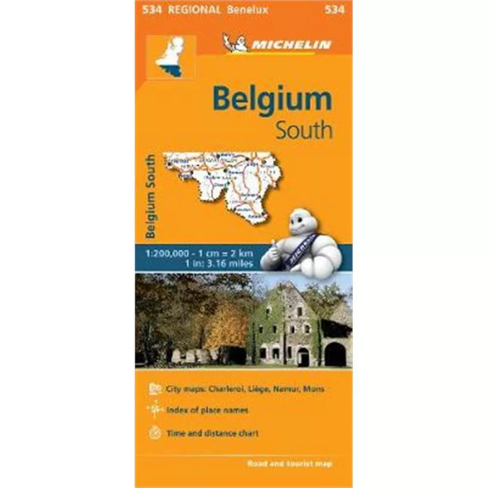 Michelin Regional Map 534 Belgium South Map 