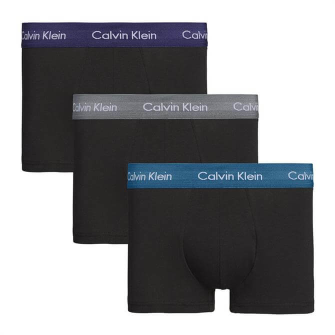Calvin Klein 3 Pack Cotton Stretch Low Rise Trunks - Multi Colour Logo ...