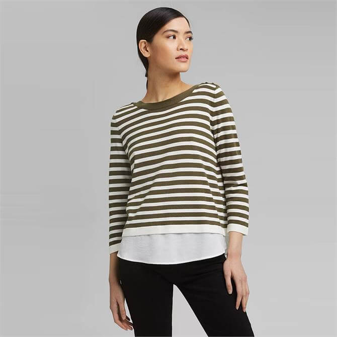 Esprit Striped Layered Effect Women's Sweater | Jarrold, Norwich
