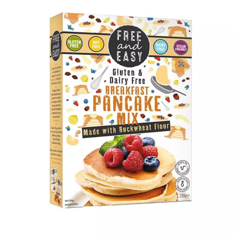 Free and Easy Gluten & Dairy Free Pancake Mix 230g | Jarrold, Norwich