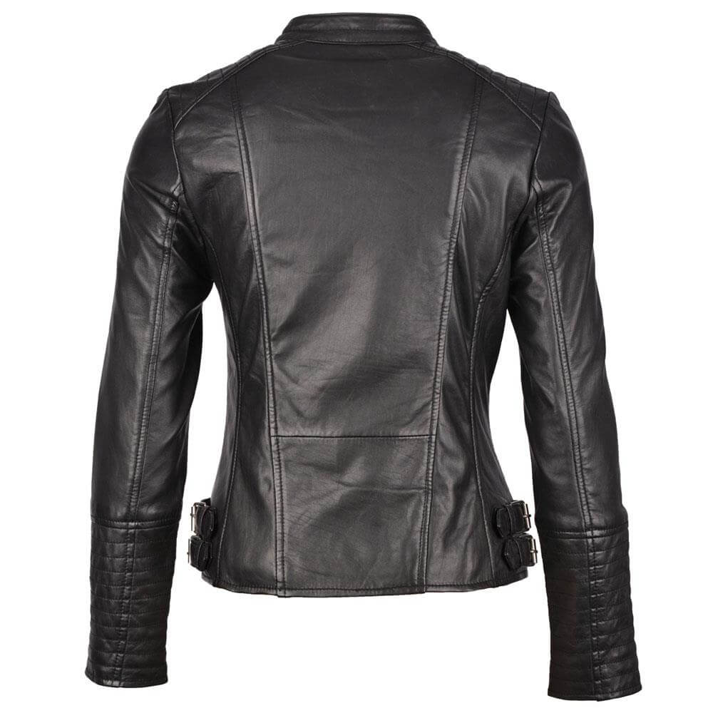 Lakeland Leather Toni Leather Biker Jacket in Black | Jarrold, Norwich