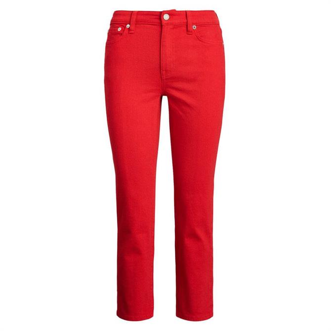 Lauren Ralph Lauren Premier Straight Crop Red Jeans | Jarrold, Norwich