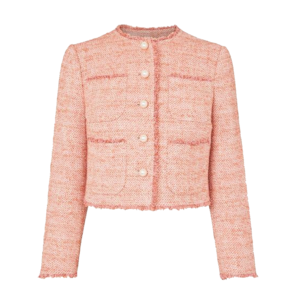 L.K. Bennett Celeste Pink Tweed Cropped Jacket | Jarrold, Norwich