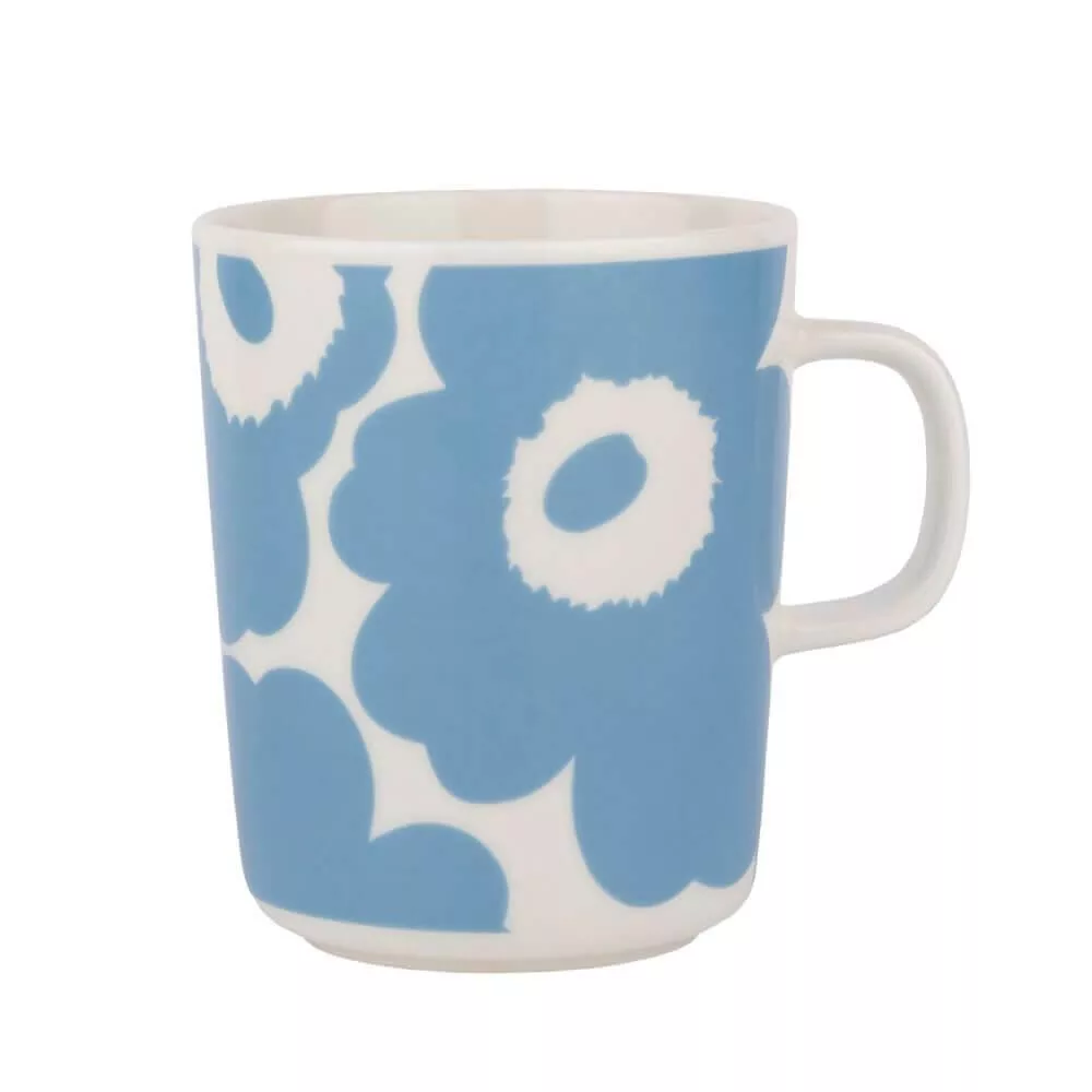 Marimekko Oiva / Unikko Blue and White Mug 250ml | Jarrold, Norwich