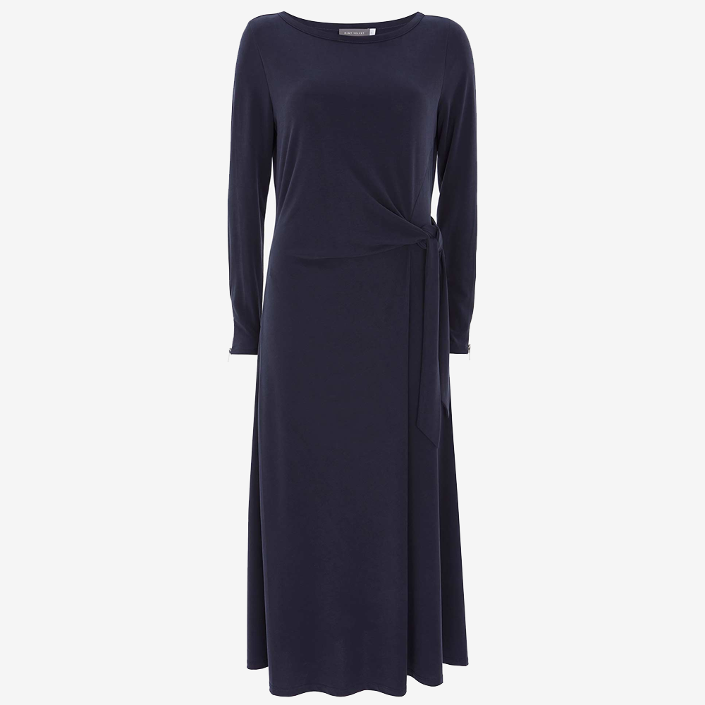 Mint Velvet Navy Tie Front Jersey Dress | Jarrold, Norwich