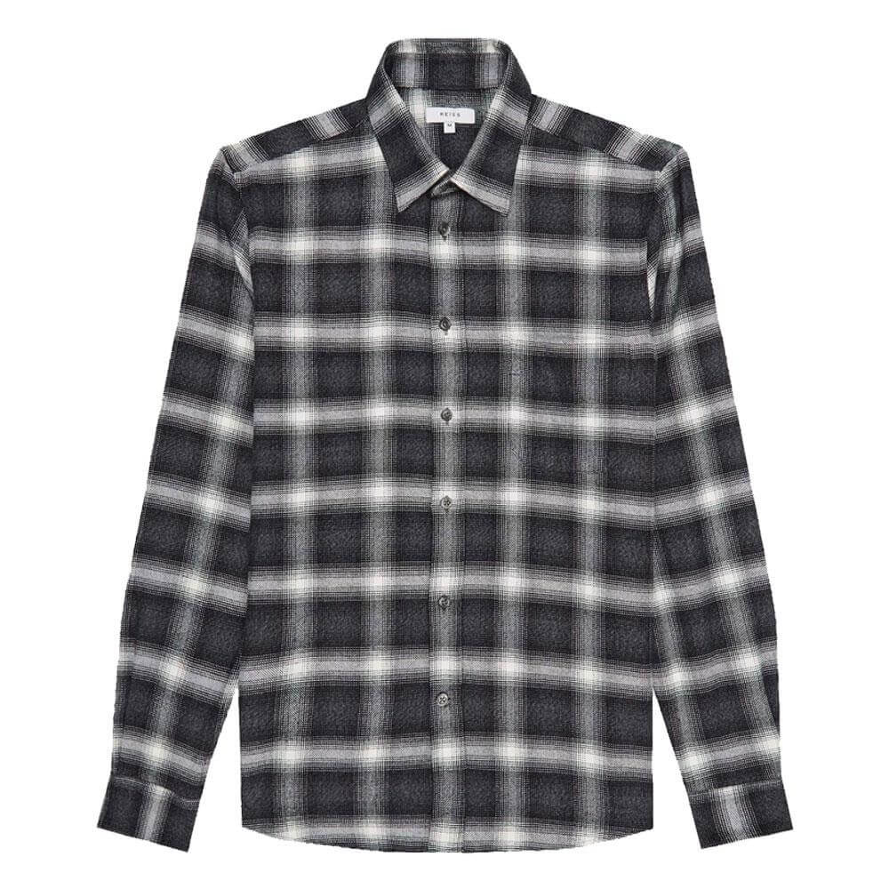 REISS DASH Brushed Cotton Checked Overshirt | Jarrold, Norwich