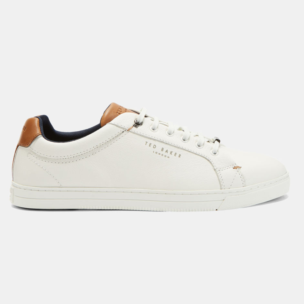 Ted Baker Thwally Soft Leather Trainers in White | Jarrold, Norwich