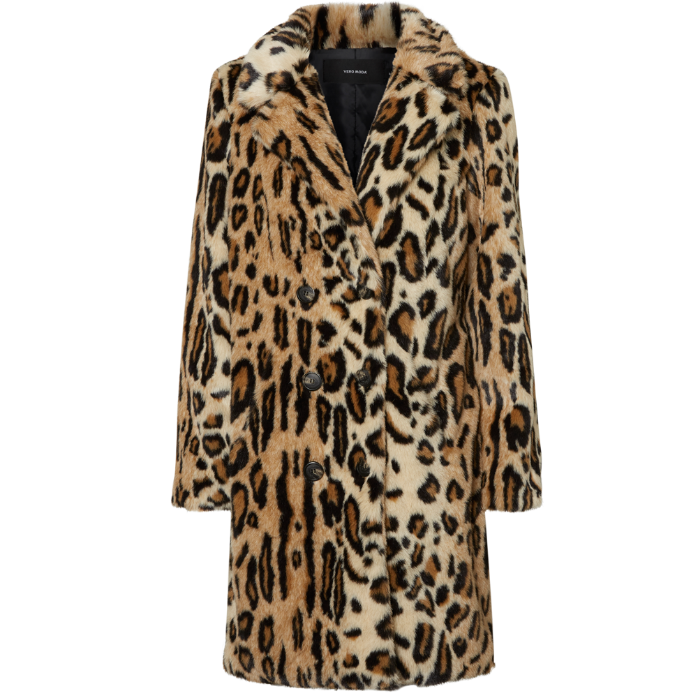 Vero Moda Rio Harper Leopard Print Faux Fur Coat | Jarrold, Norwich