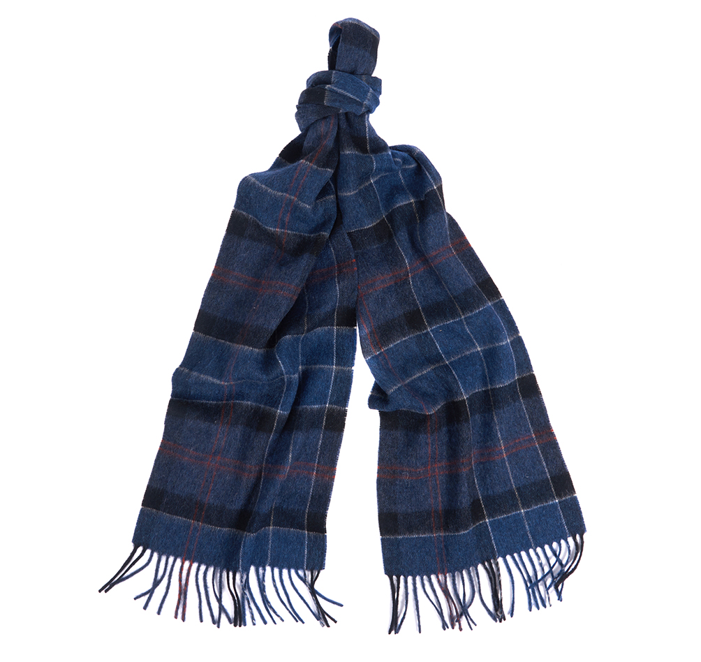 Barbour Holden Tartan Lambswool Cashmere Scarf, Red