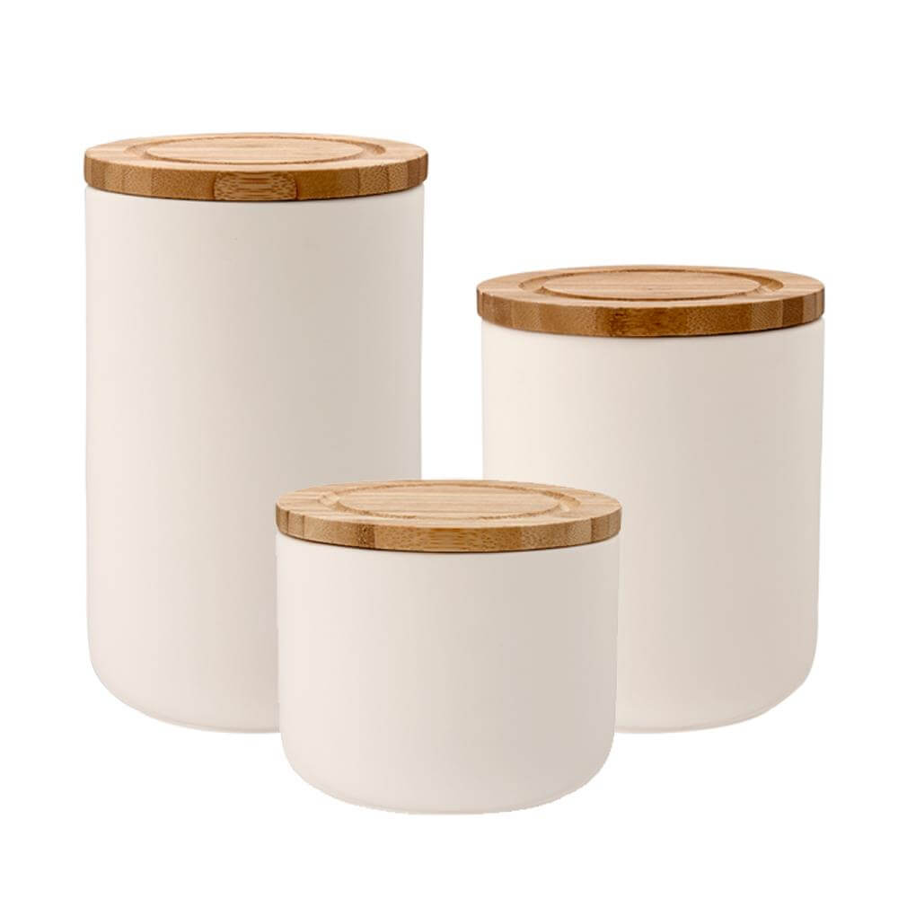Ladelle Stak Soft Matt 17cm Ceramic Storage Canister: Vanilla | Jarrold ...