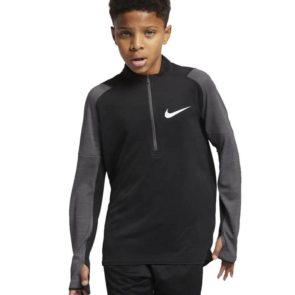 Nike Junior Dri-FIT Long Sleeve Running Top - Black Thunder | Jarrold ...