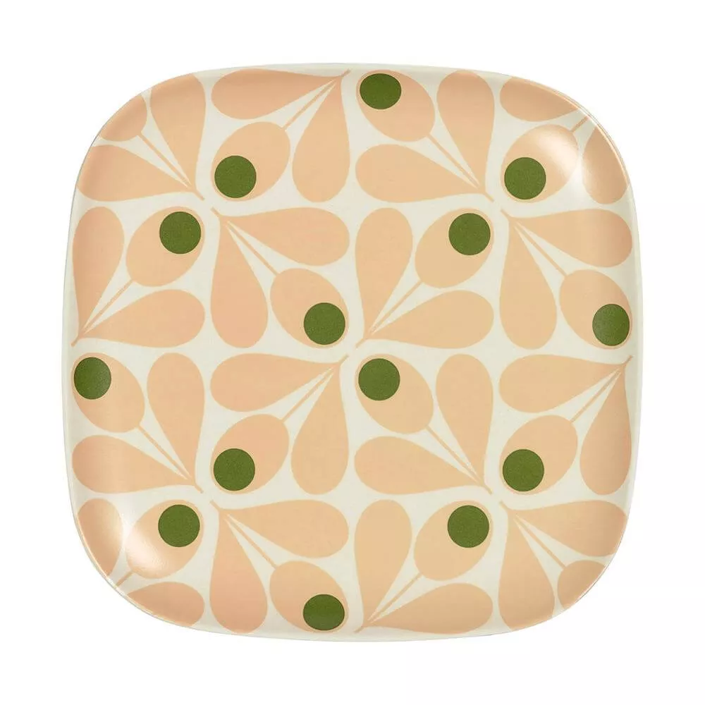 Cantaloupe Melon Ideal for Picnics Khaki Orla Kiely Large Bamboo Plate